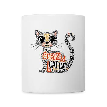 Crazy Cat Lady, Typography, Art of Text - Mug - white - Front