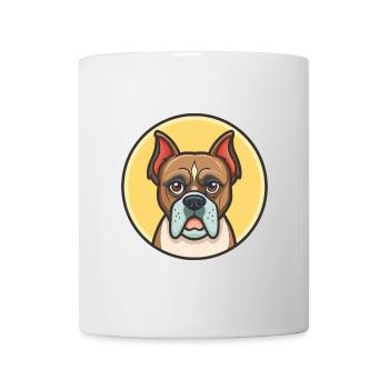 Deutscher Boxer Hund Rasse Cartoon Kawaii Clipart Haustier - Tasse - Weiß - Vorne