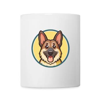 Berger allemand caniche chien race dessin animé Kawaii - Mug blanc - blanc - Devant