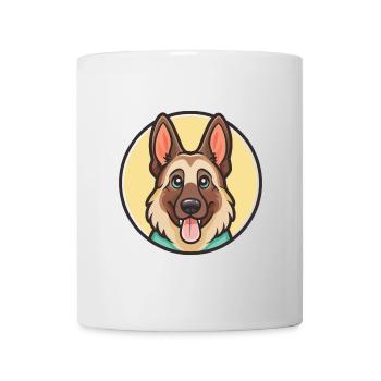 German Shepherd Dog Breed Cartoon Kawaii Clipart - Mug - white - Front