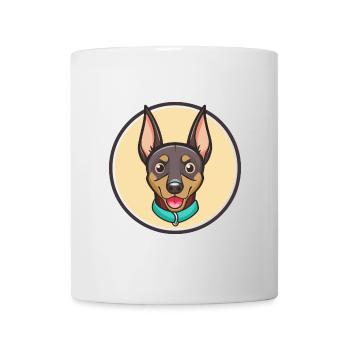 Deutsche Pinscher Hunderasse Cartoon Kawaii Clipart - Tasse - Weiß - Vorne