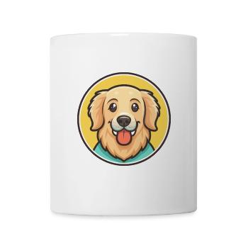 Golden Retriever Dog Breed Cartoon Kawaii Clipart - Mug - white - Front