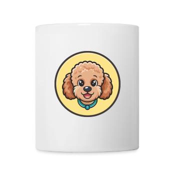 caniche miniature chien race dessin animé Kawaii Clipart - Mug blanc - blanc - Devant