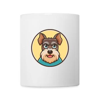 Mittelschnauzer Hunderasse Cartoon Kawaii Clipart - Tasse - Weiß - Vorne