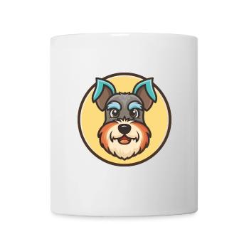 Miniatur Schnauzer Hund Rasse Lustige Karikatur Kawaii - Tasse - Weiß - Vorne