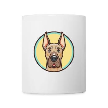 Deutsche Dogge Hunderasse Cartoon Kawaii Clipart Tier - Tasse - Weiß - Vorne