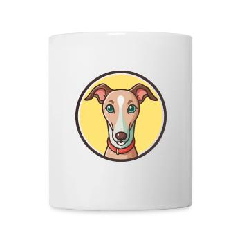 Lurcher Dog Breed Cartoon Character Kawaii Clipart - Mug - white - Front