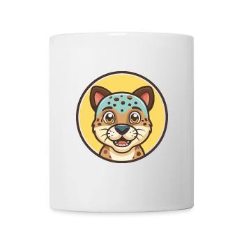 Leopard Cur Dog Breed Funny Cartoon Kawaii Clipart - Mug - white - Front