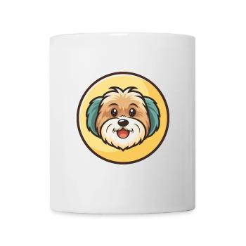 Havanese Dog Breed Colorful Cartoon Kawaii Clipart - Mug - white - Front