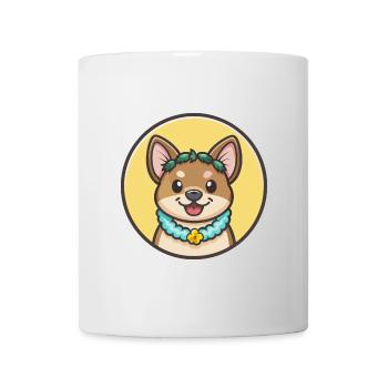 Hawaïen Poi Chien Race Dessin animé Kawaii Clipart Animal de compagnie - Mug blanc - blanc - Devant