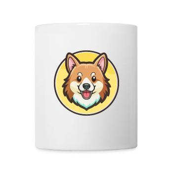 Chien de berger islandais Race de chien Dessin animé Kawaii - Mug blanc - blanc - Devant