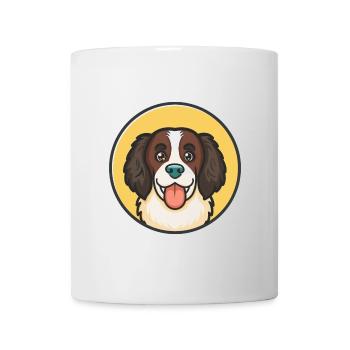 Landseer Chien Race Coloré Dessin animé Kawaii Clipart - Mug blanc - blanc - Devant