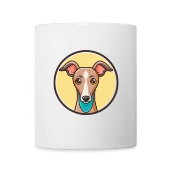Lévrier italien chien race dessin animé Kawaii Clipart - Mug blanc - blanc - Devant