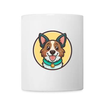 Koolie chien race dessin animé Kawaii Clipart Animal Animal de compagnie - Mug blanc - blanc - Devant