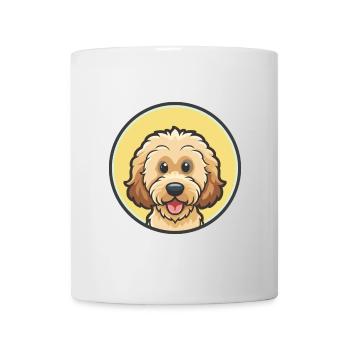 Labradoodle Chien Race Drôle Dessin animé Kawaii Clipart - Mug blanc - blanc - Devant