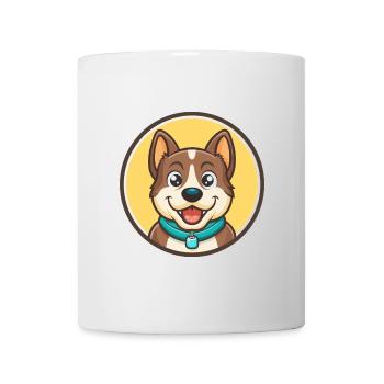 Kars race de chien dessin animé Kawaii Clipart Illustration - Mug blanc - blanc - Devant