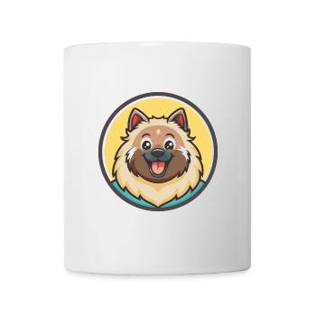 Keeshond Dog Breed Colorful Cartoon Kawaii Clipart - Mug - white - Front