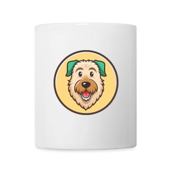 Irischer Wolfshund Hunderasse Cartoon Kawaii Clipart - Tasse - Weiß - Vorne