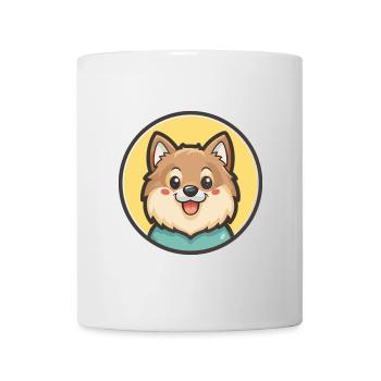 Indian Spitz Dog Breed Cartoon Kawaii Clipart Pet - Mug - white - Front