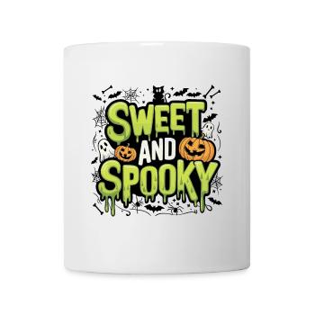 Doux et effrayant Doux dicton d’Halloween - Mug blanc - blanc - Devant