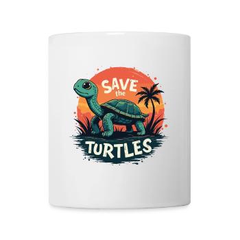 Schildkröte Save The Turtles Ozean Meer Natur - Tasse - Weiß - Vorne