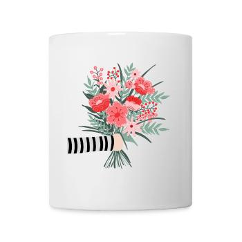 Dites simplement merci - une chère salutation aux fleurs - Mug blanc - blanc - Devant