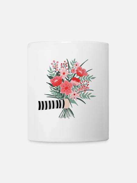 Dites simplement merci - une chère salutation aux fleurs - Mug blanc - blanc
