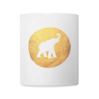 Yoga Yogi Elefant Indien Gold Mediation Energie om - Tasse - Weiß - Vorne