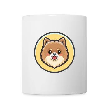 Pommersche Hunderasse Cartoon Kawaii Clipart Tier - Tasse - Weiß - Vorne