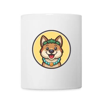 Polynesische Hunderasse Cartoon Kawaii Clipart Tier - Tasse - Weiß - Vorne