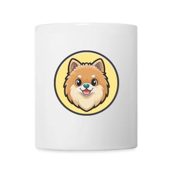 Pomeranian German Spitz Dog Breed Cartoon Kawaii - Mug - white - Front