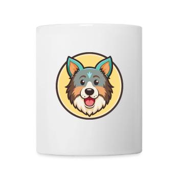 Alter Welsh Grey Schäferhund Hunderasse Karikatur Kawaii - Tasse - Weiß - Vorne