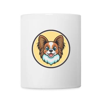 Papillon Chien Race Coloré Dessin Animé Kawaii Clipart - Mug blanc - blanc - Devant