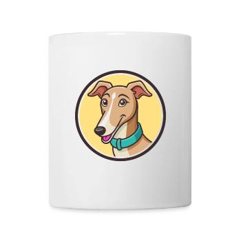 Dessin animé Kawaii de race de chien lévrier polonais - Mug blanc - blanc - Devant