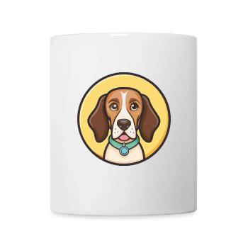 Chien de chasse polonais, race de chien, dessin animé kawaii, clipart pour animaux de compagnie - Mug blanc - blanc - Devant