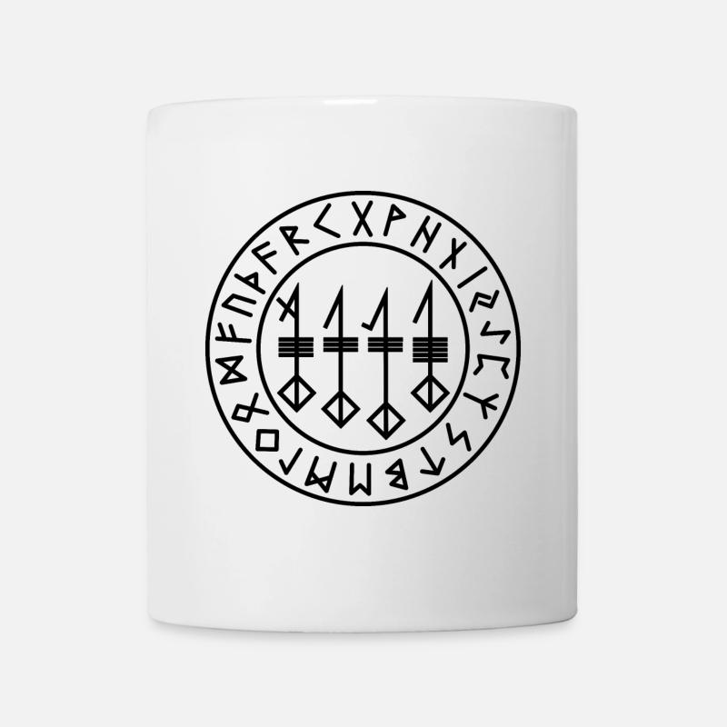 Svefnthorn circle runes black color - Mug - white