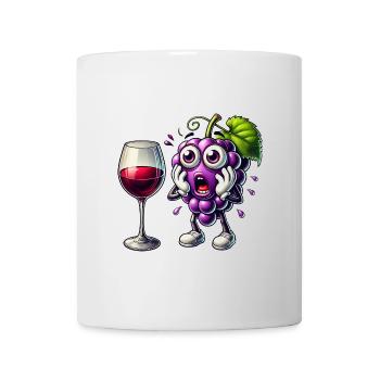 Lustiges Wein Trauben Design - Tasse - Weiß - Vorne
