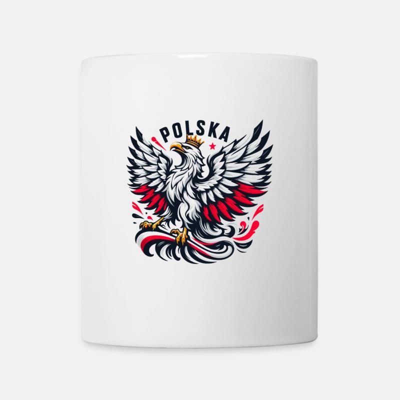 Poland Polska Polish Red White Eagle Crown Gift - Mug - white
