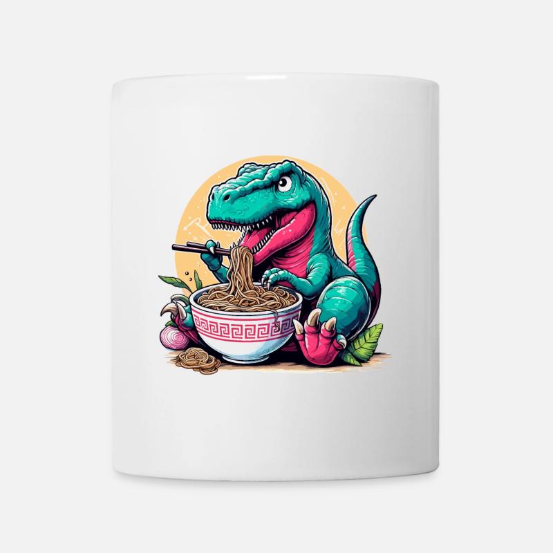 Cute T-Rex Ramen Dino Dinosaur Gift - Mug - white