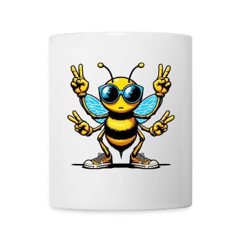 Bee with Sunglasses - Mug - white - Front