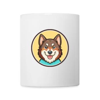 Russo Européen Laïka Chien Race Dessin animé Kawaii Animal de compagnie - Mug blanc - blanc - Devant