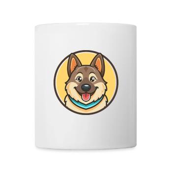Chien d’élan suédois race chien dessin animé Kawaii Clipart - Mug blanc - blanc - Devant