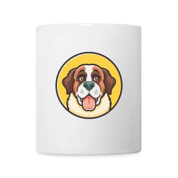 Saint Bernard Chien Race Dessin Animé Kawaii Clipart Animal de compagnie - Mug blanc - blanc - Devant