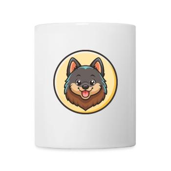 Schipperke Chien Race Dessin animé Kawaii Clipart Animal - Mug blanc - blanc - Devant