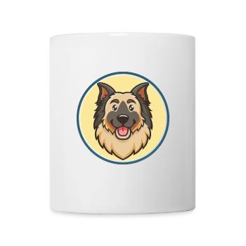 Romanian Raven Shepherd Dog Breed Cartoon Kawaii - Mug - white - Front