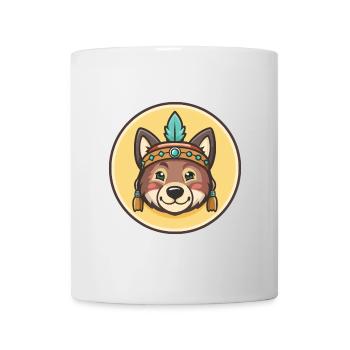 Salish Wolle Hund Rasse Lustige Karikatur Kawaii Clipart - Tasse - Weiß - Vorne