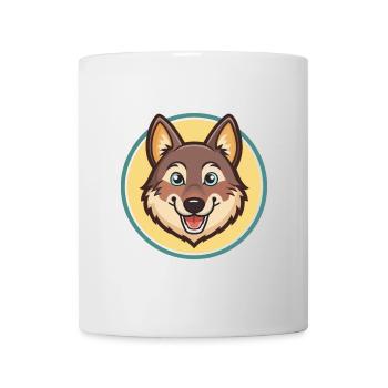 Saarloos Wolfdog Hunderasse Cartoon Kawaii Clipart - Tasse - Weiß - Vorne