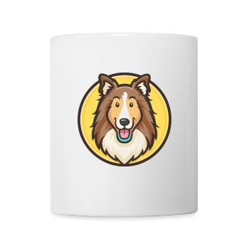 Rough Collie Chien Race Dessin animé Kawaii Clipart Animal de compagnie - Mug blanc - blanc - Devant