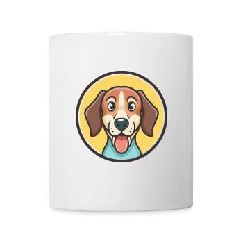 Chien de chasse russe race dessin animé Kawaii Clipart animal de compagnie - Mug blanc - blanc - Devant