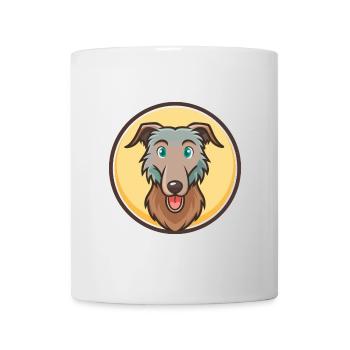 Scottish Deerhound Dog Breed Cartoon Kawaii - Mug - white - Front